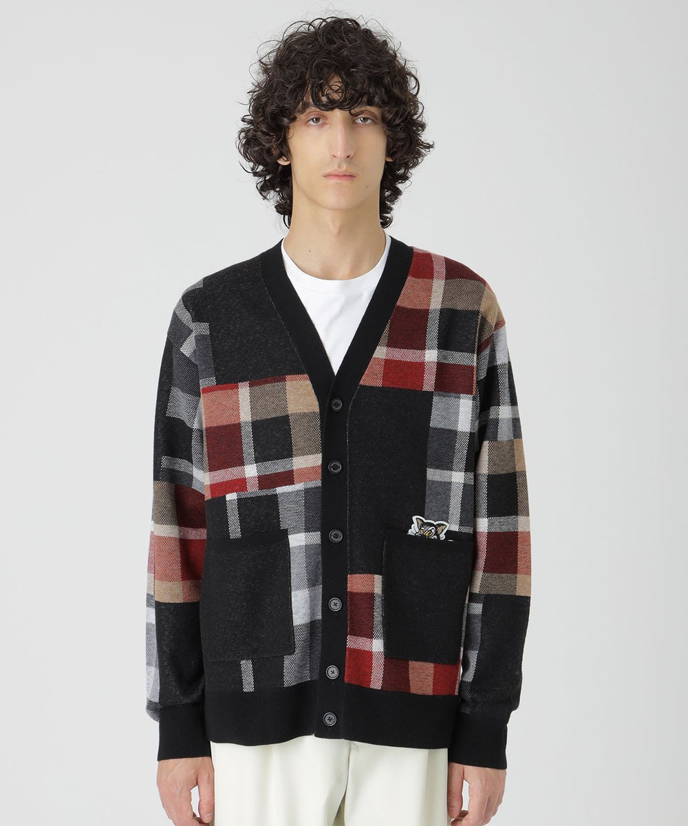 渋谷店・WEB限定】パッチワークチェックカーディガン（ニットウェア
