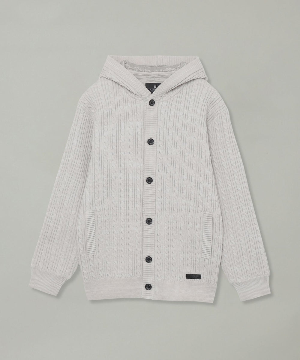 チェックコンビフードカーディガン（ニットウェア）｜BLACK LABEL