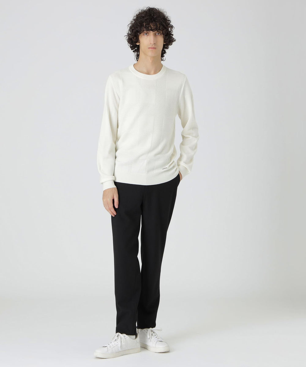 シャドーチェッククルーネックニット（ニットウェア）｜BLACK LABEL