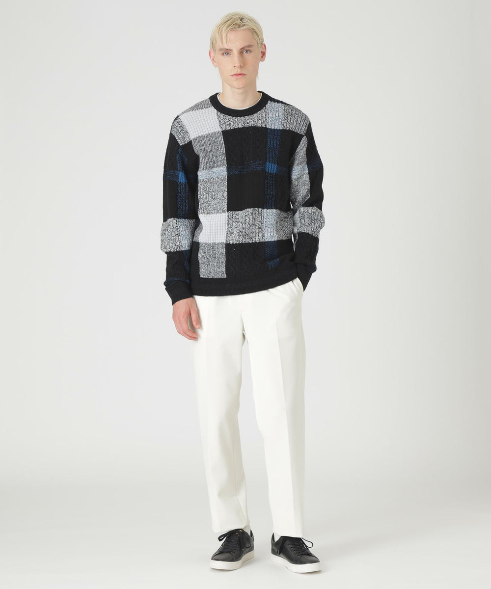 テクスチャーミックスクレストブリッジチェックニット（ニットウェア
