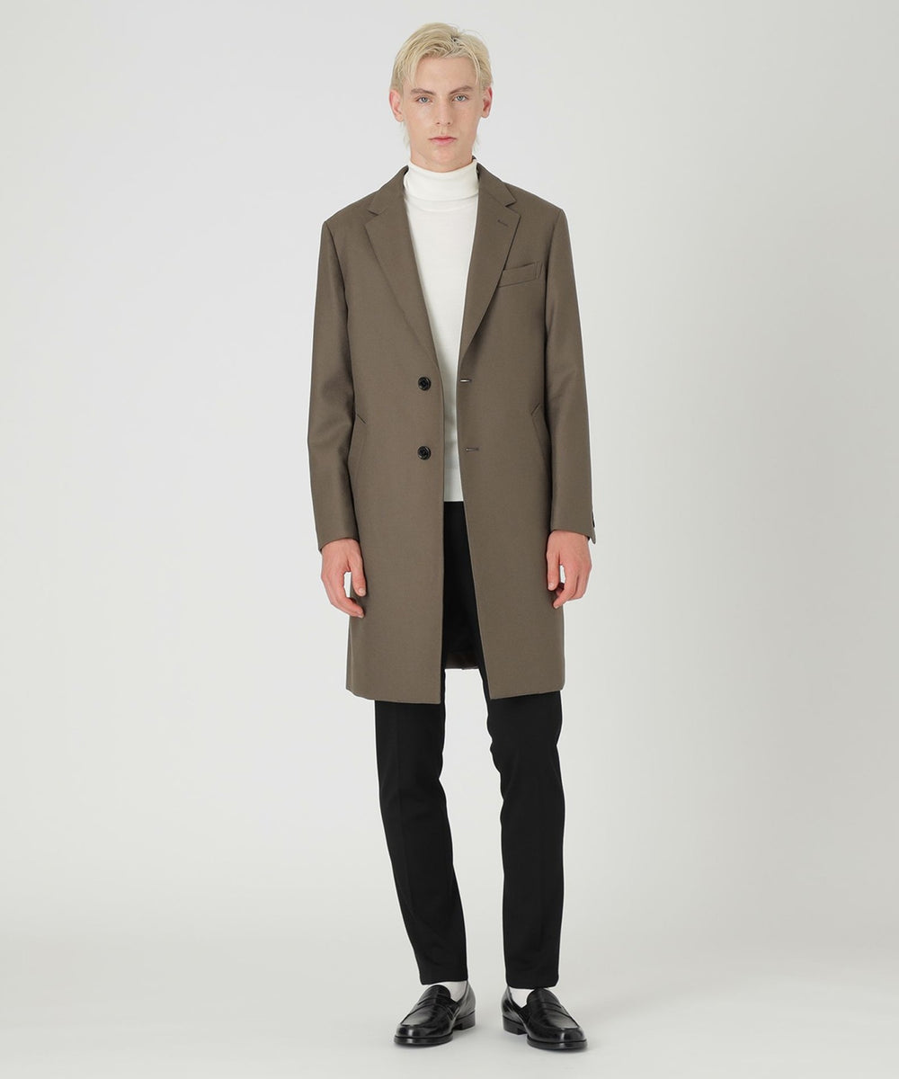 ウーステッドメルトンチェスターフィールドコート（コート）｜BLACK