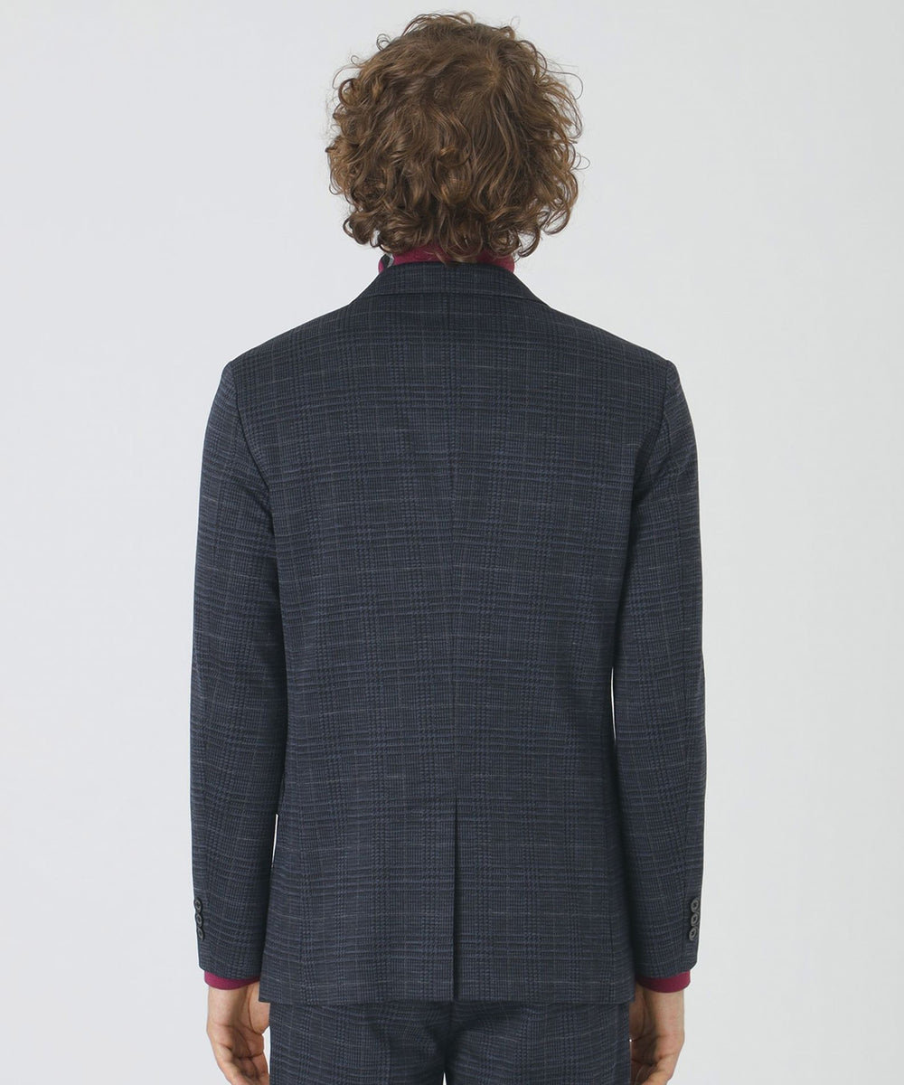 グレンチェックウールジャージージャケット（ジャケット）｜BLACK