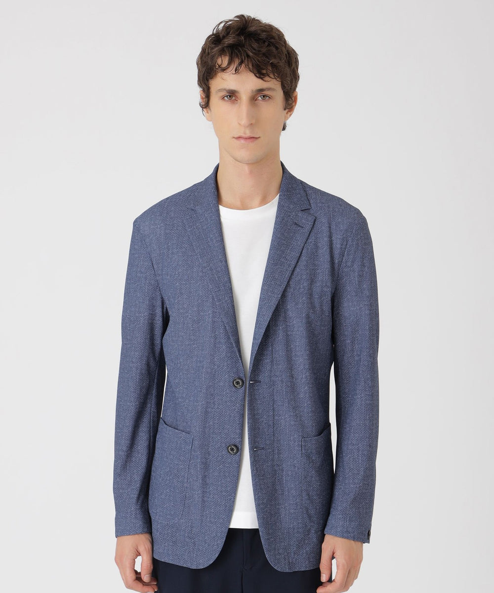 メランジプリントライトブリーズジャケット（ジャケット）｜BLACK