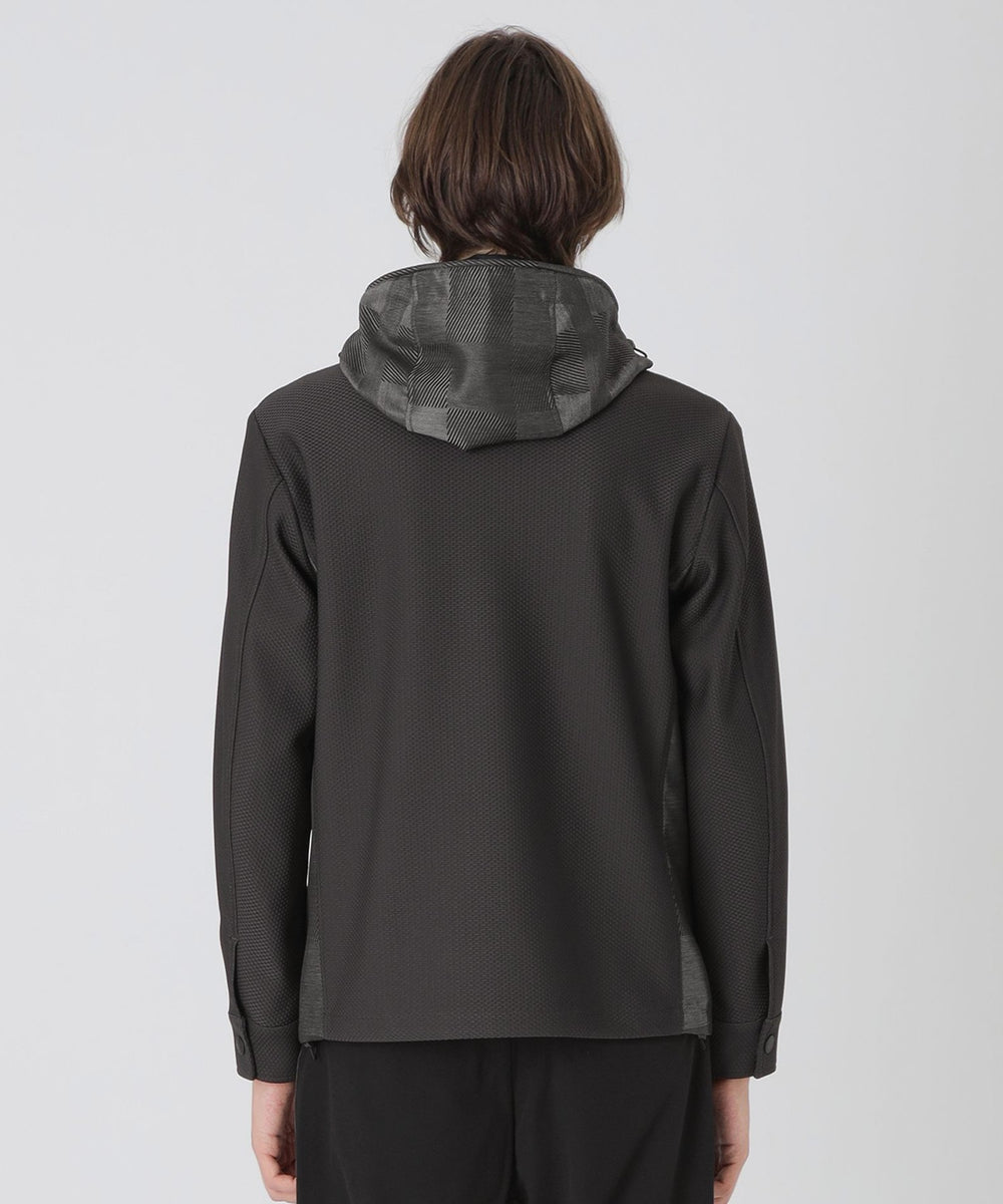 BLACK lab.】シャドーチェックハイブリッドパーカー（ブルゾン