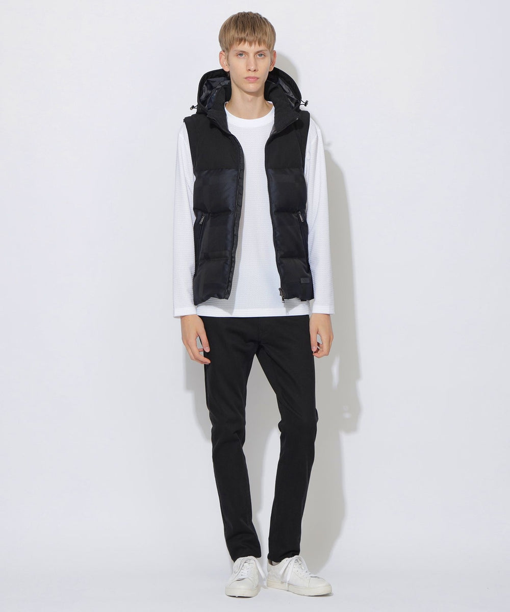 WEB限定】シャドーチェックダウンベスト（ブルゾン）｜BLACK LABEL