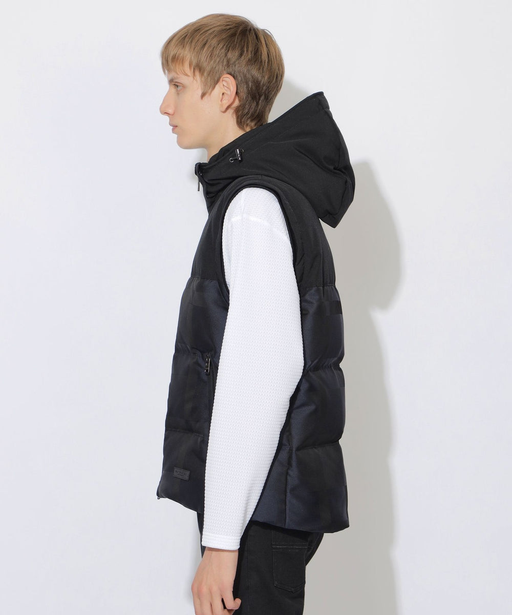 WEB限定】シャドーチェックダウンベスト（ブルゾン）｜BLACK LABEL