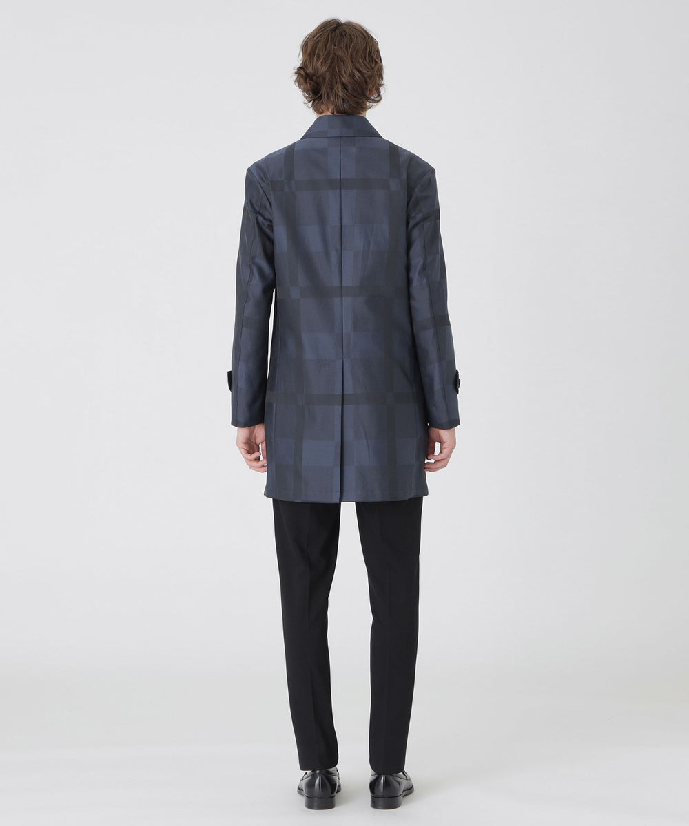 シャドーチェックライトウェイトステンカラーコート（ブルゾン