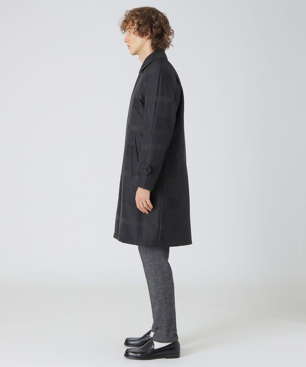 シャドーチェックパデッドステンカラーコート（ブルゾン）｜BLACK