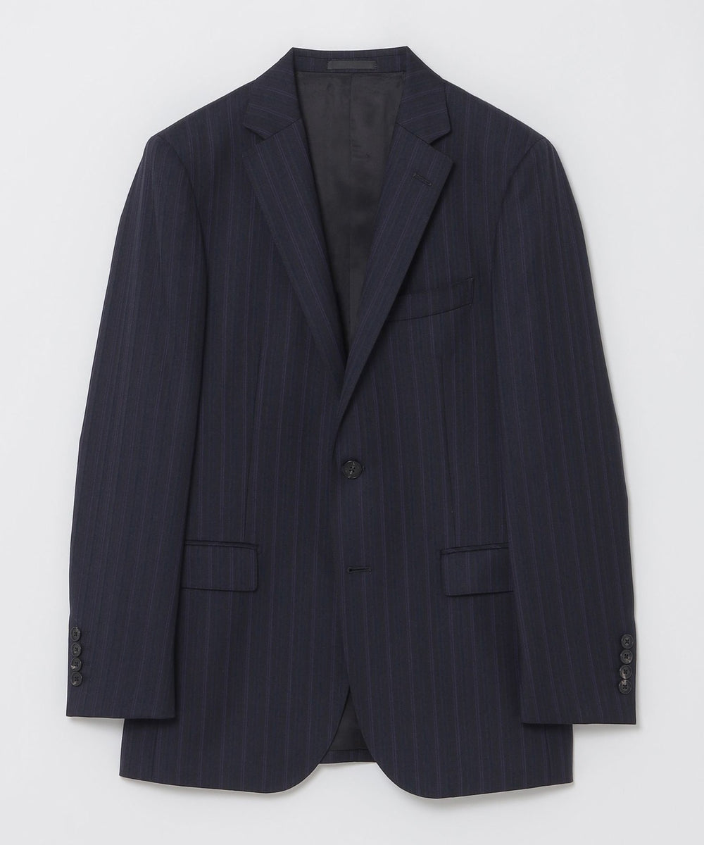 ネイビーオルタネートストライプスリーピーススーツ（スーツ）｜BLACK