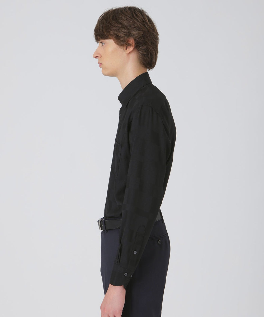 ウォッシャブルウールシャドークレストブリッジチェックセミワイド