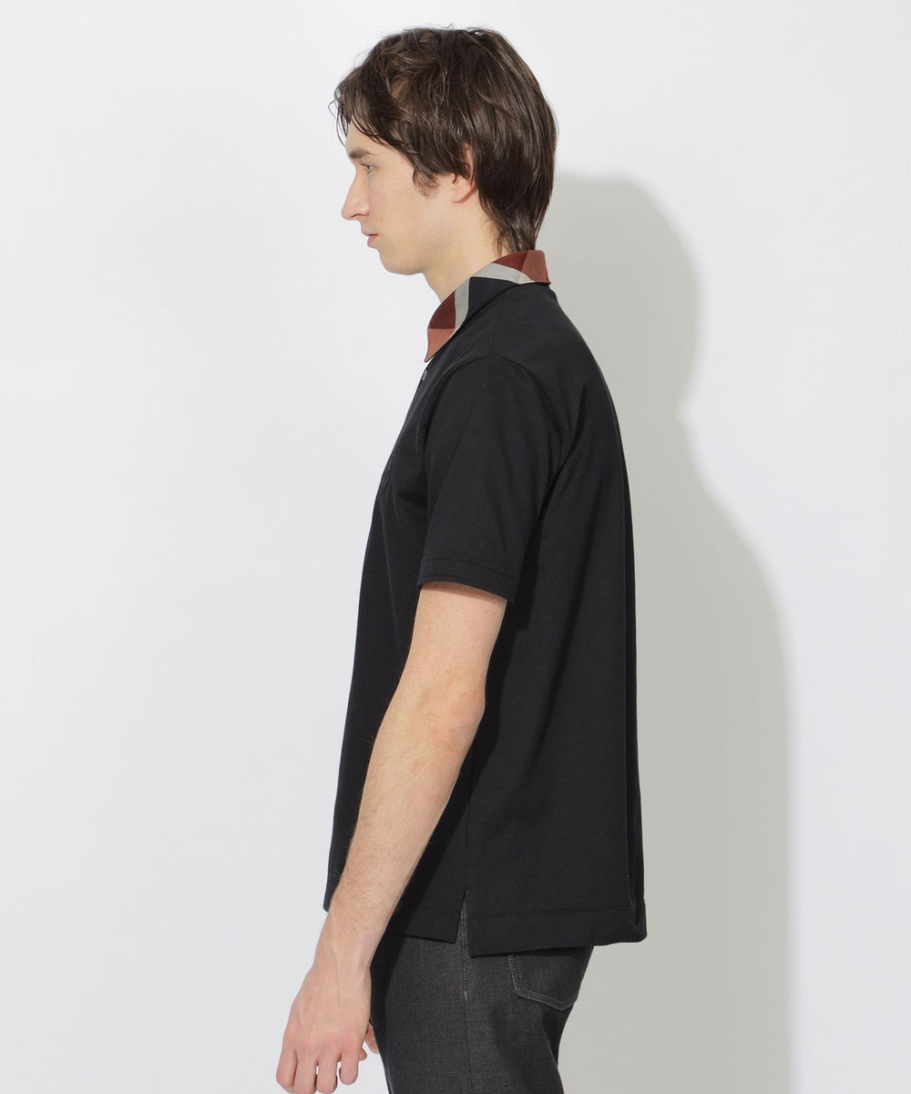 WEB・一部店舗限定】パーシャルチェックポロシャツ（WEB限定）｜BLACK