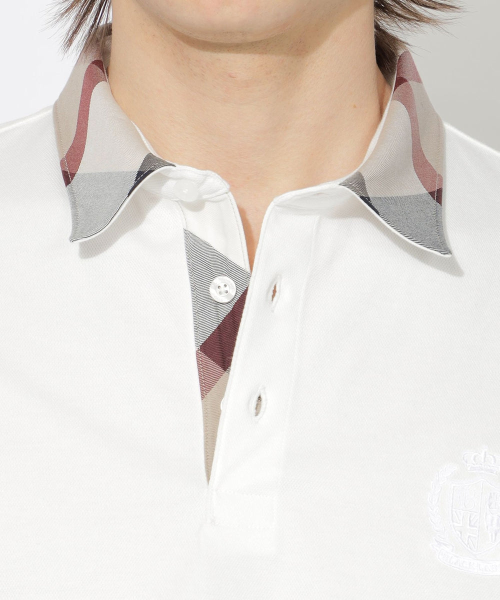 WEB・一部店舗限定】パーシャルチェックポロシャツ（WEB限定）｜BLACK