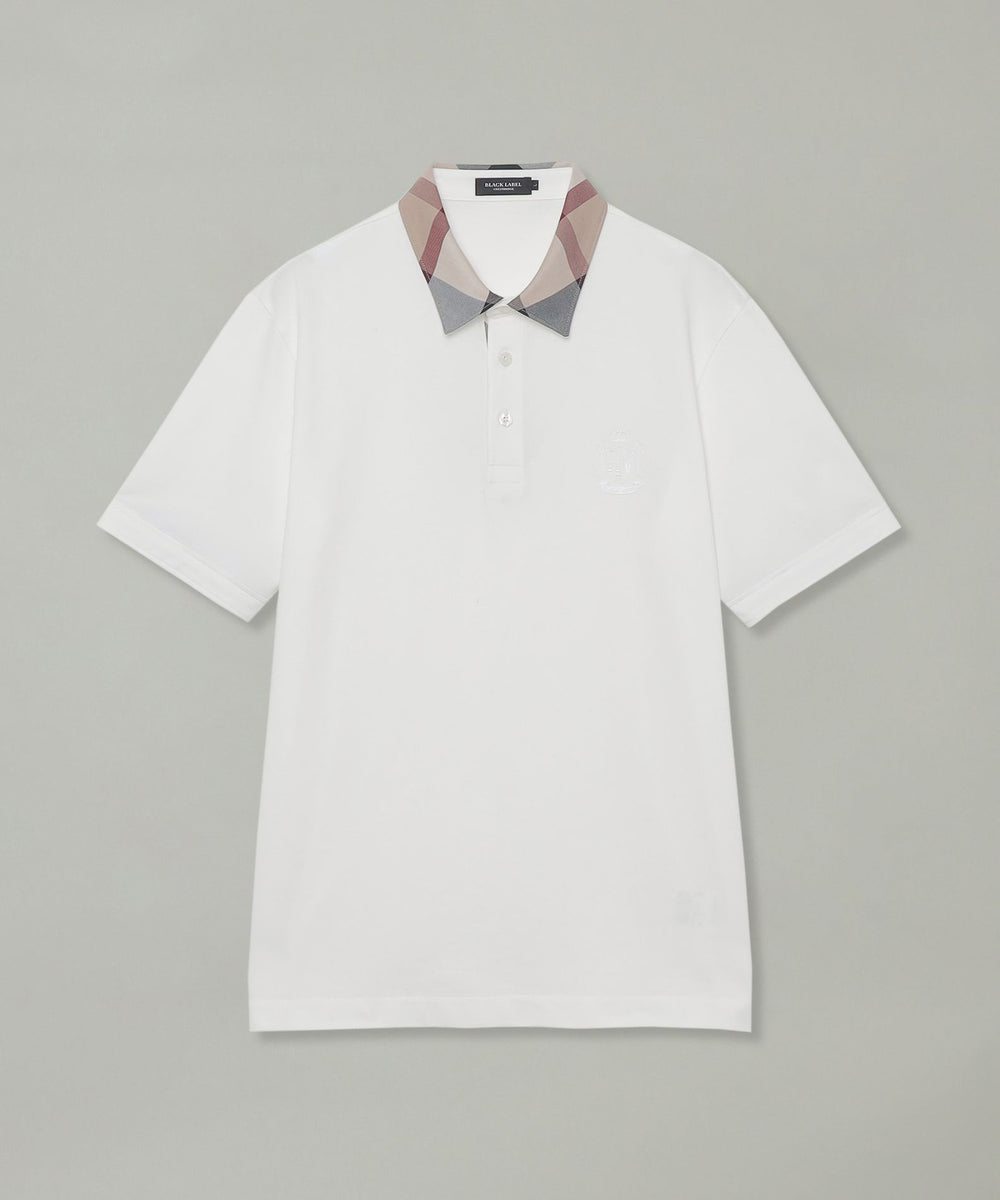 WEB・一部店舗限定】パーシャルチェックポロシャツ（WEB限定）｜BLACK