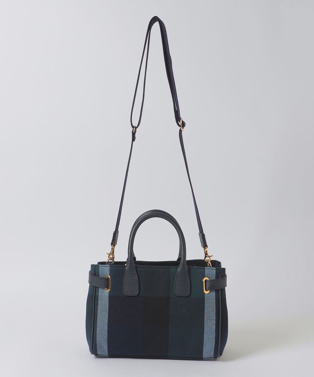 クレストブリッジチェックキャンバスハトメミドルトート（バッグ