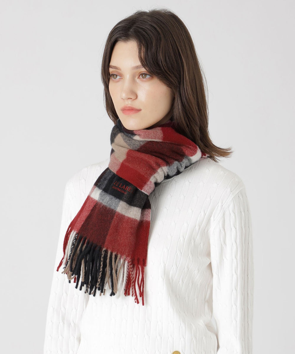 クレストブリッジチェックウォッシャブルカシミヤマフラー（マフラー