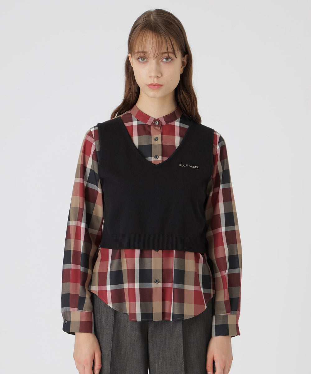 WEB限定カラーあり】ベストコンビブラウス（ブラウス）｜BLUE LABEL