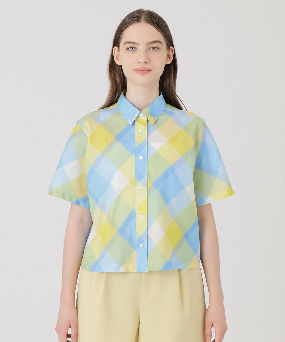クレストブリッジチェックカラミクロスシャツ（ブラウス）｜BLUE LABEL