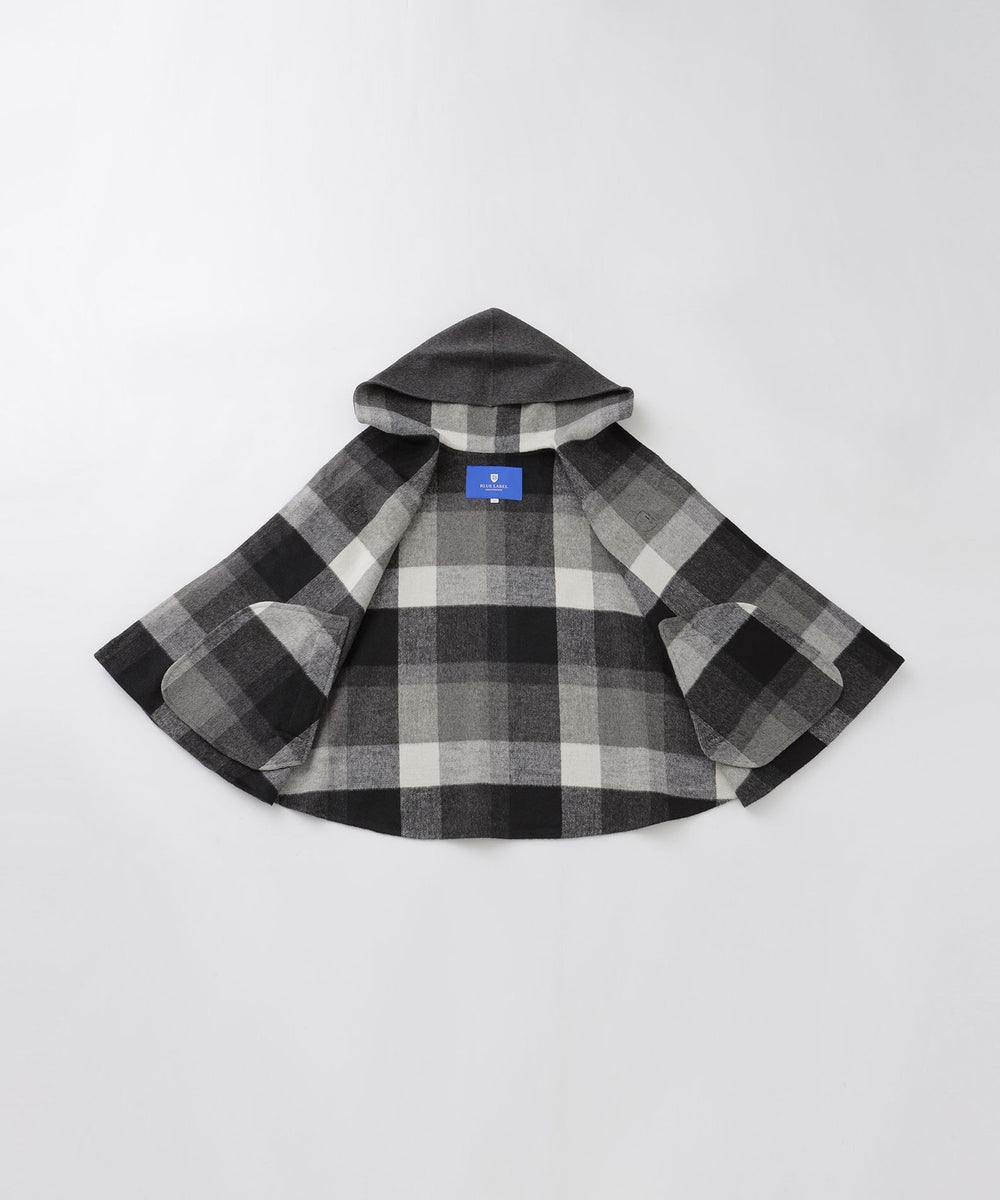 取扱店舗限定】クレストブリッジチェックリバーポリウールケープコート