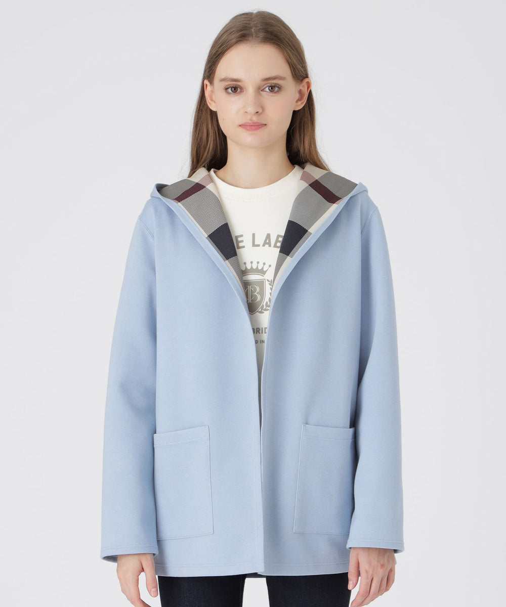 クレストブリッジチェックリバーシブルダンボールミディ丈コーディガン