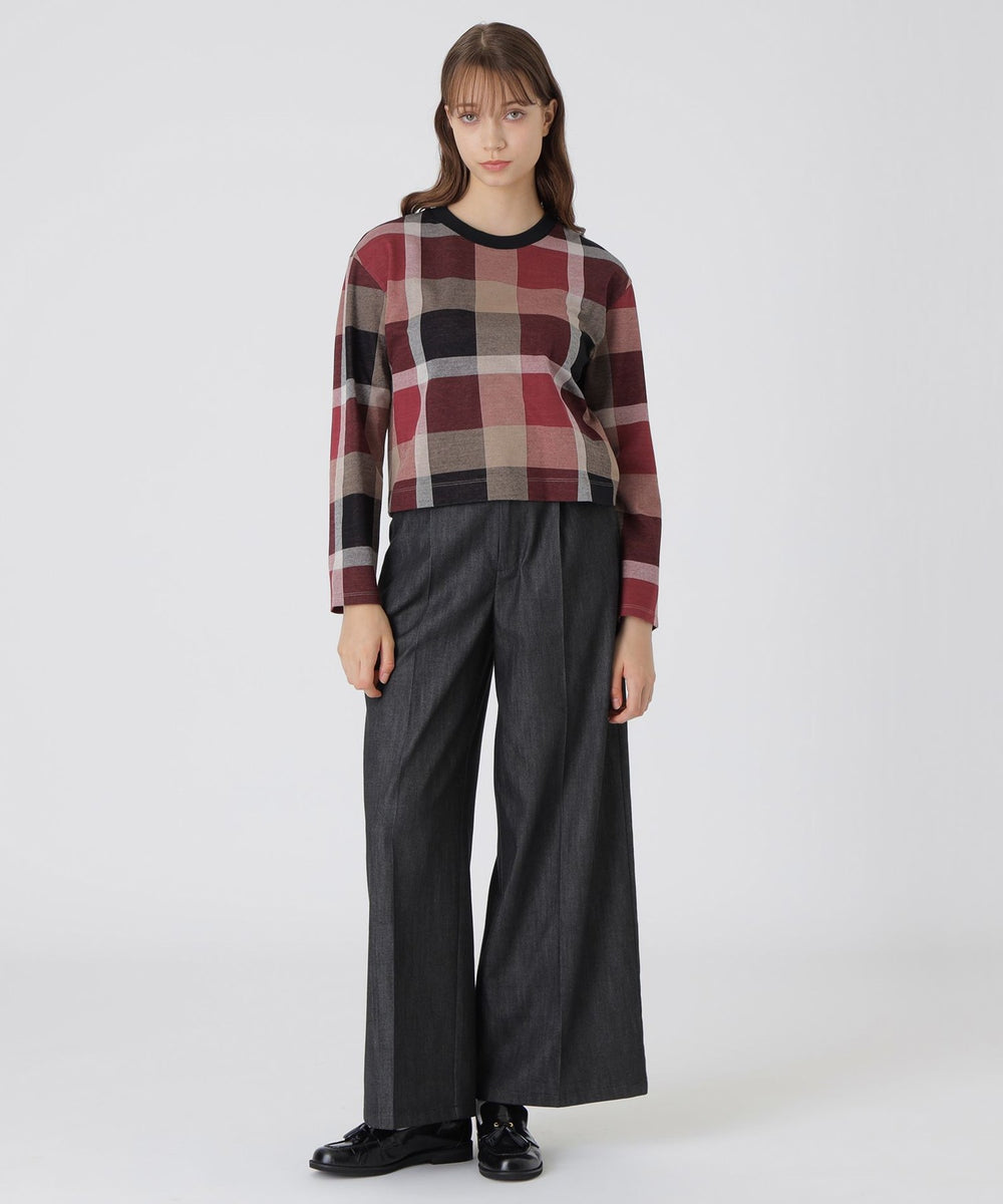 クレストブリッジチェックジャカードジャージープルオーバー