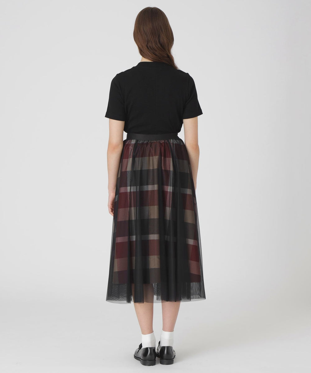 クレストブリッジチェックライトクロッシングチュールスカート