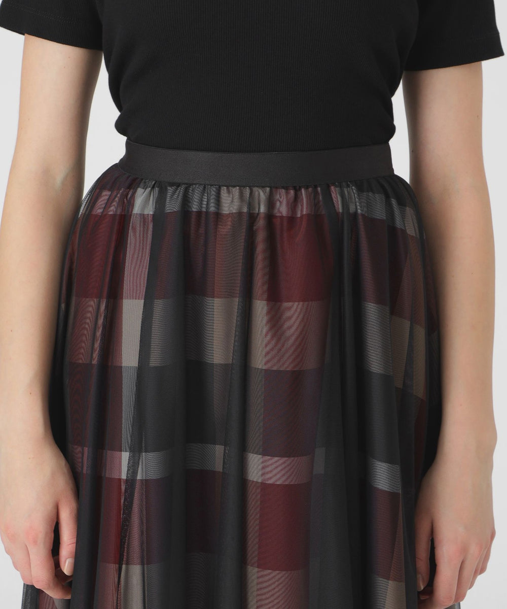 クレストブリッジチェックライトクロッシングチュールスカート