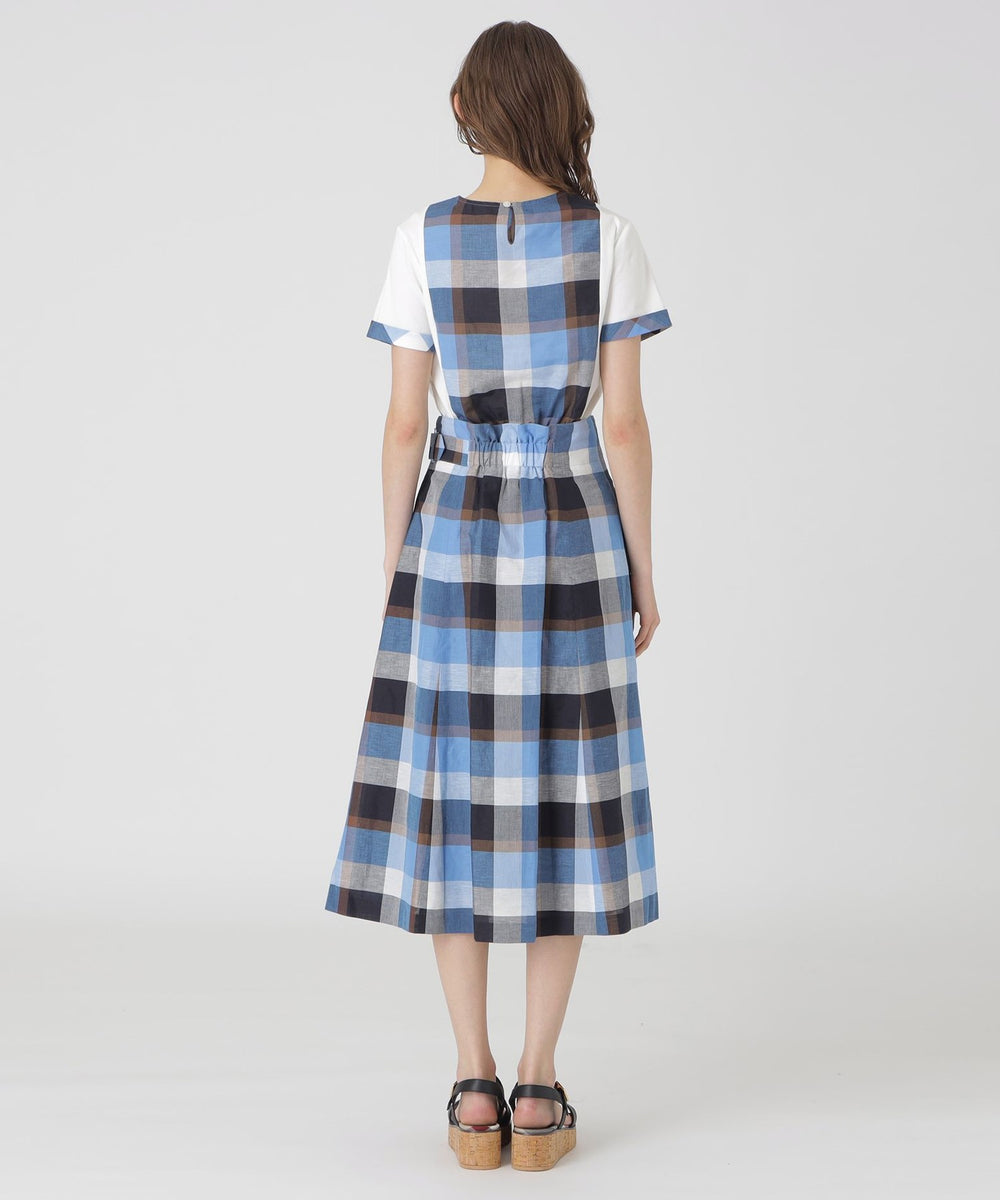 クレストブリッジチェックサイドベルトフレアスカート（スカート