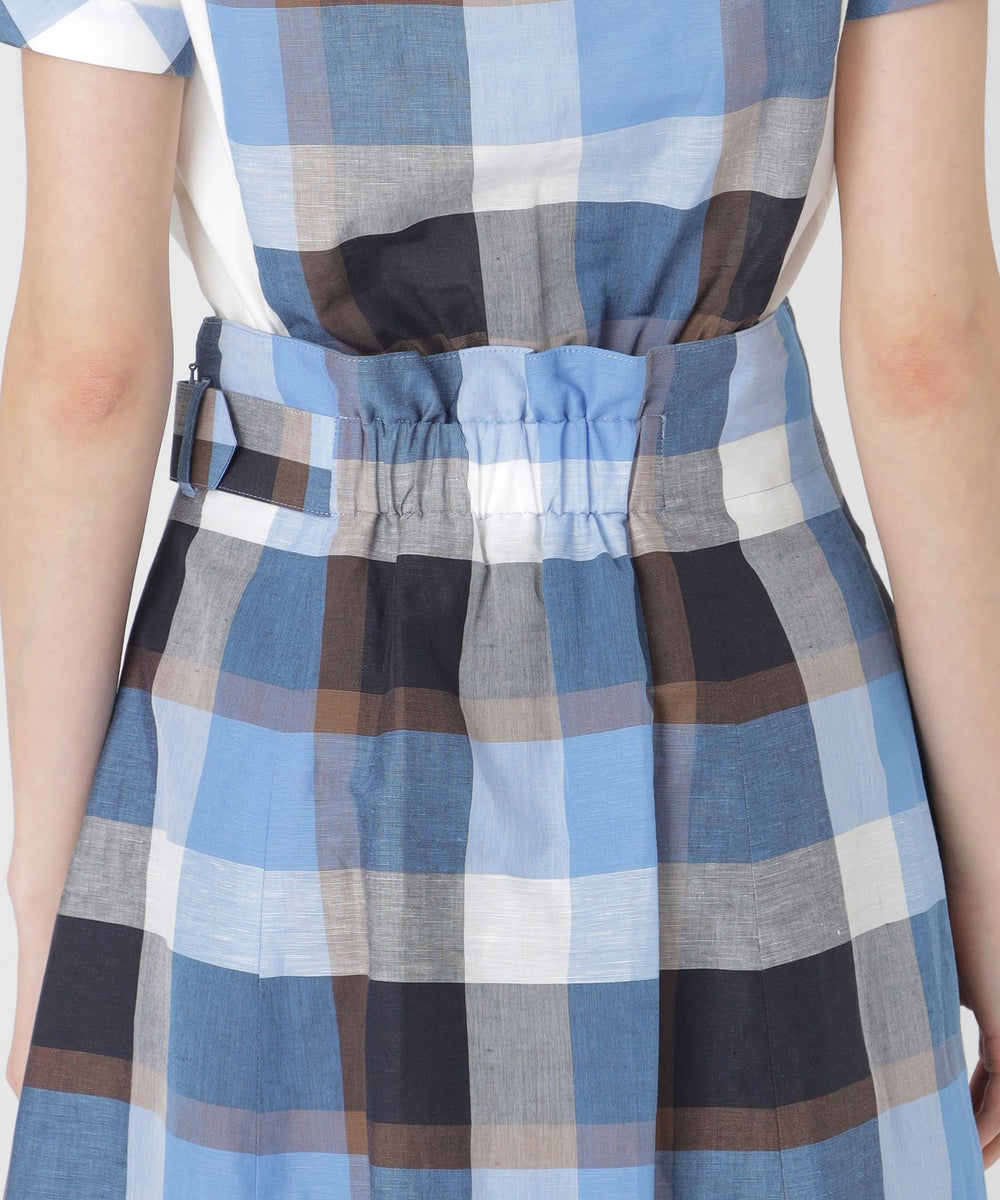 クレストブリッジチェックサイドベルトフレアスカート（スカート