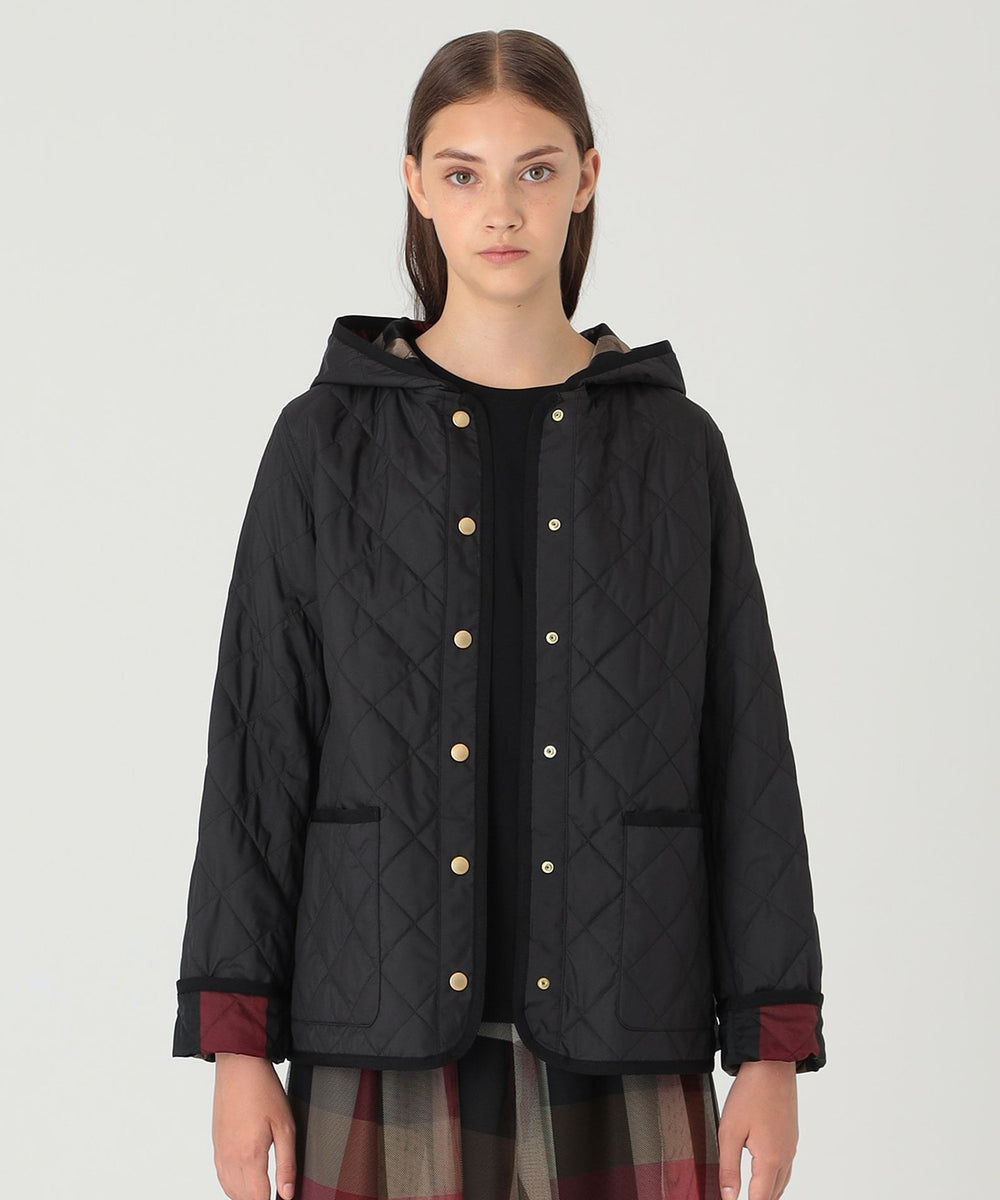 一部店舗限定】クレストブリッジチェックキルティングショートコート