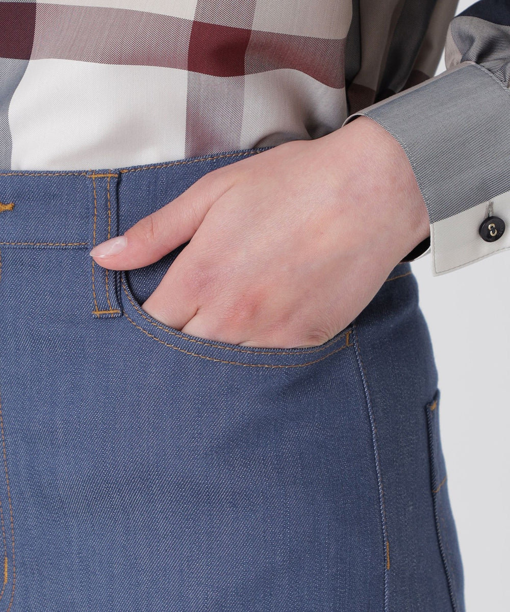 一部店舗限定】スラブシャンブレーワイドパンツ（パンツ）｜BLUE LABEL