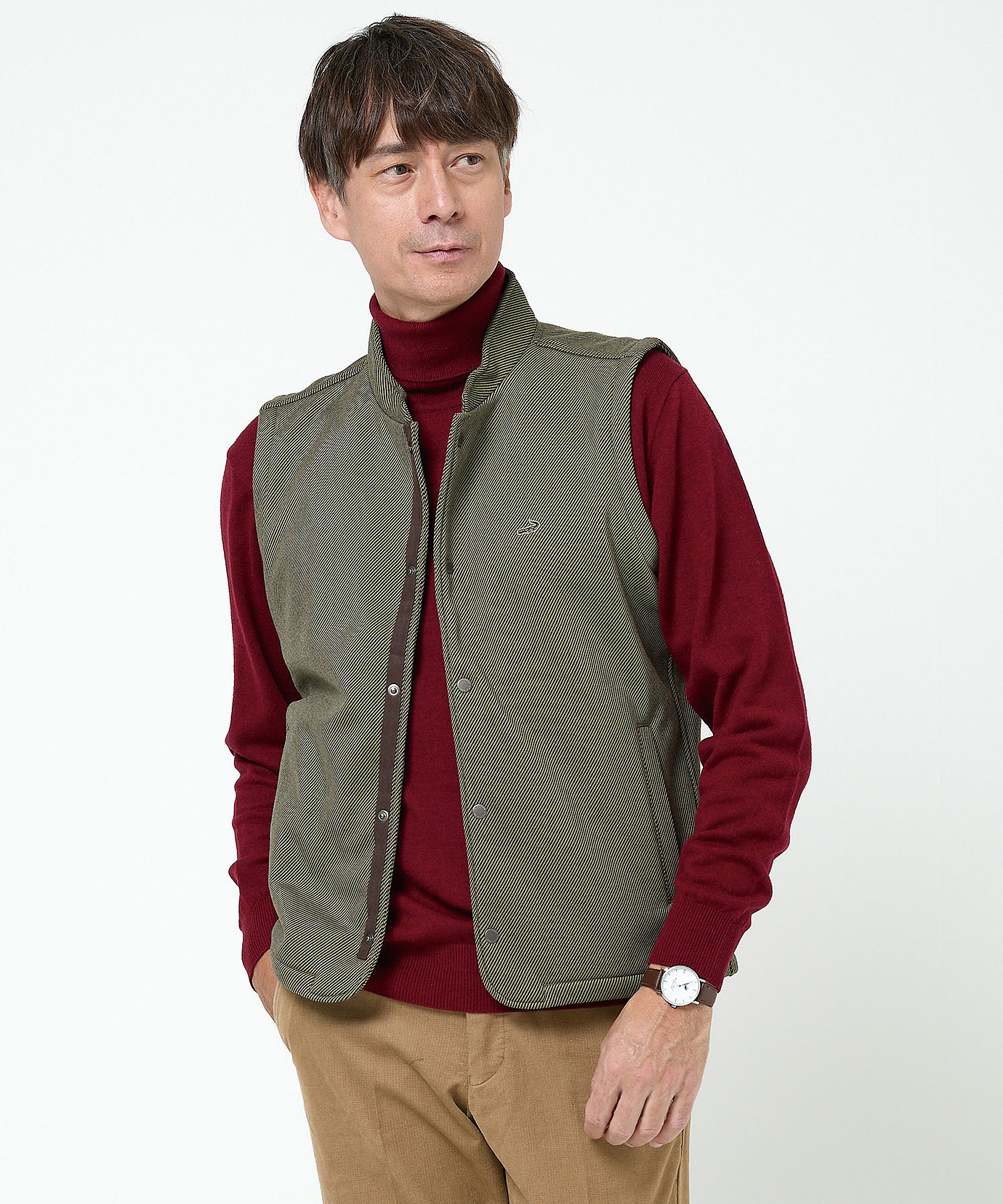 メンズ ツイル フリース ベスト通販 [1602-55222] - クロコダイル