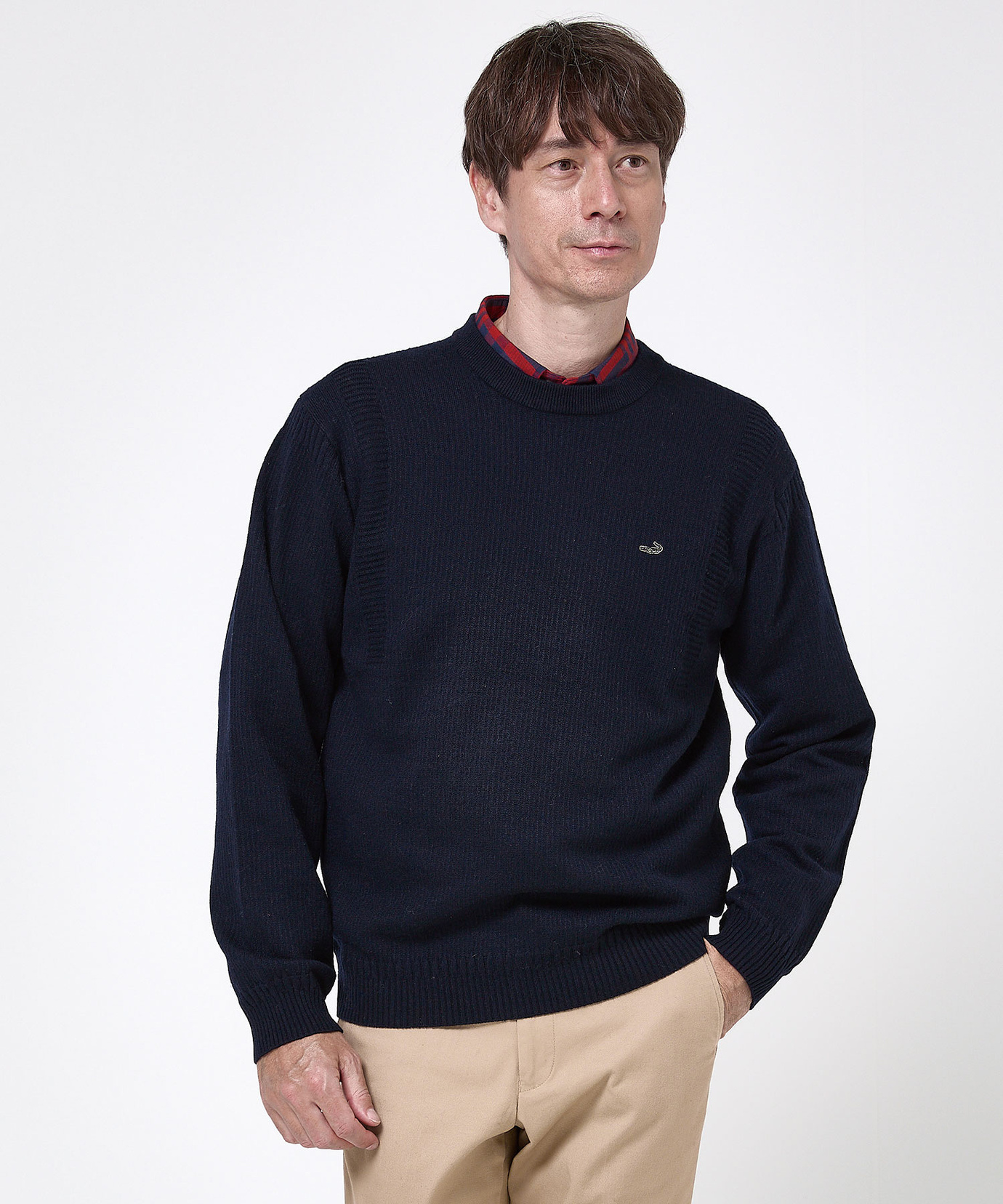 メンズ ウールブレンド ガンジー ニット【手洗いOK】通販 [1603-58305