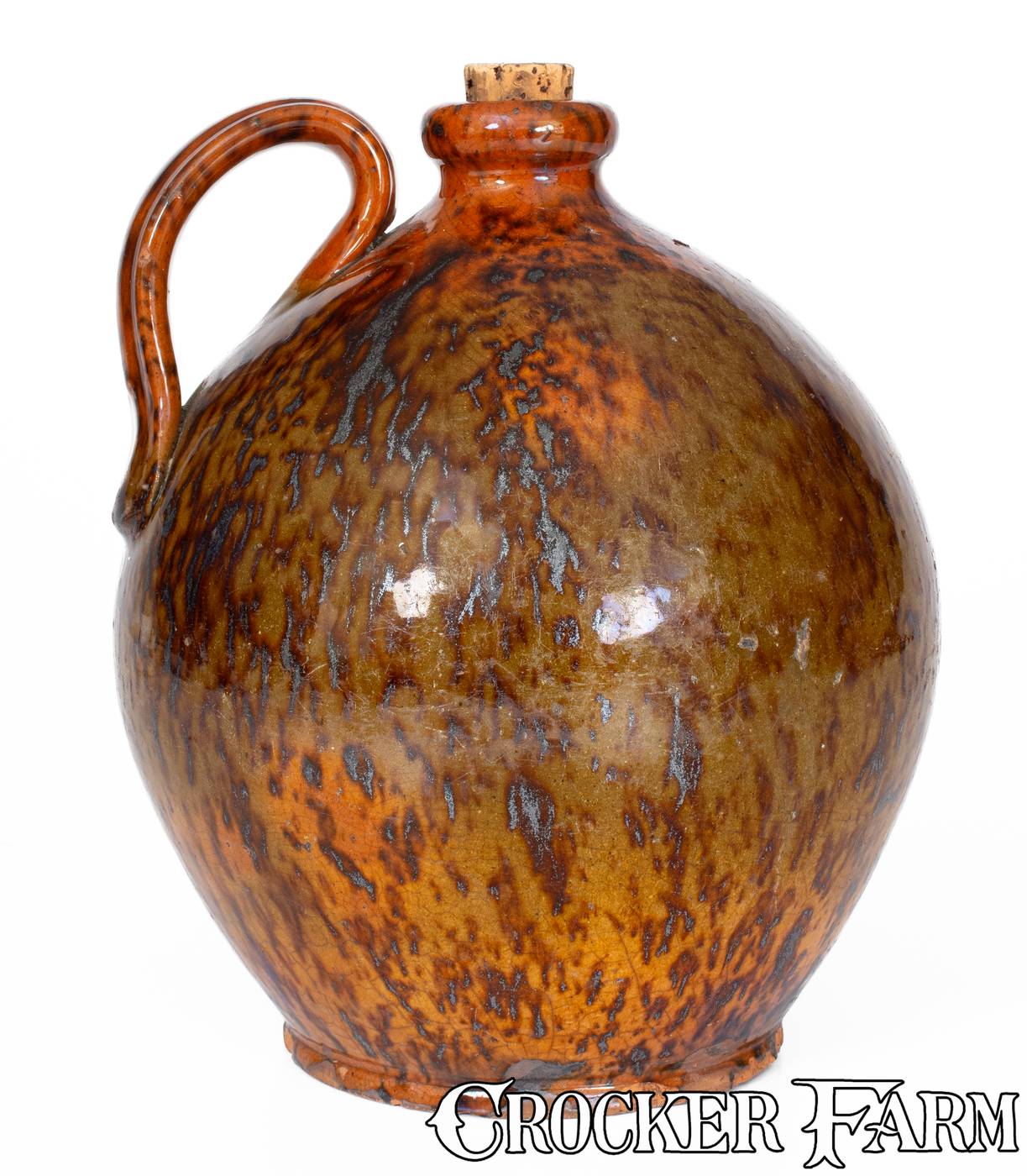 Manganese-Decorated Pennsylvania Redware Jug, 19th century -- Lot