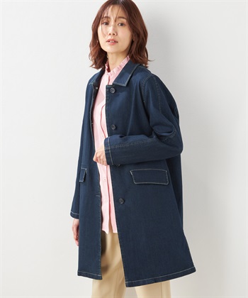 ステンカラーデニムロングコート DECOY｜クロスプラス公式通販サイト