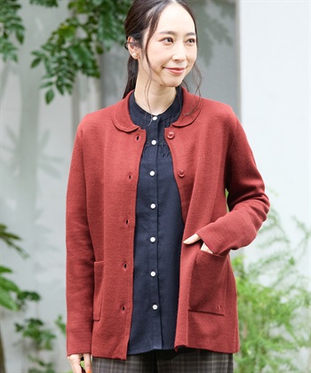 ダブルフェイス衿つきカーディガン DECOY｜クロスプラス公式通販サイト