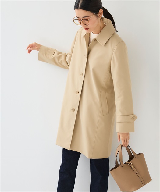 撥水》アクティかる ストレッチツイルステンカラーコート【CF/クロス