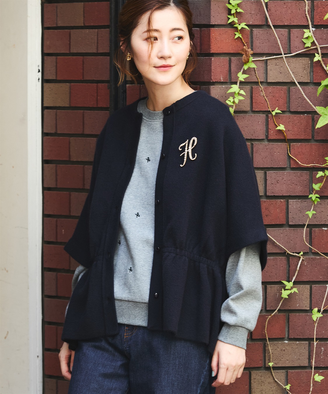 ポンチョ風ニットプルオーバー Petit Honfleur｜クロスプラス公式通販