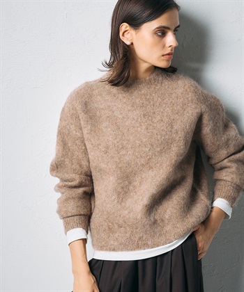 アルパカシャギーニットプルオーバー N.O.R.C｜クロスプラス公式通販サイト