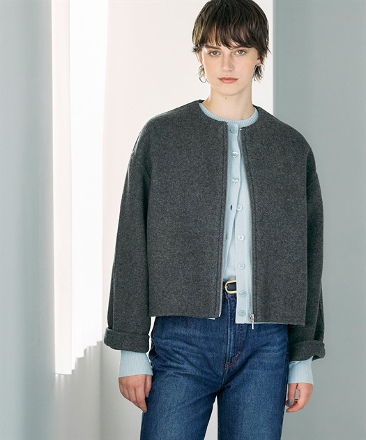 ウールメルトンショートジップリバーコート N.O.R.C｜クロスプラス公式