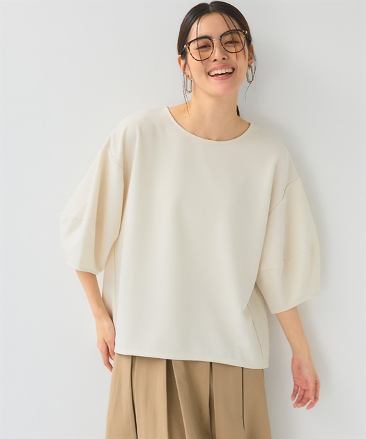 UV/シワになりにくい》サマ美え ジョーゼットバルーンスリーブトップス