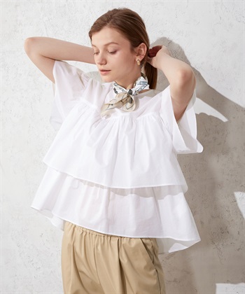 フレアスリーブティアードブラウス LE SOUK HOLIDAY｜クロスプラス公式