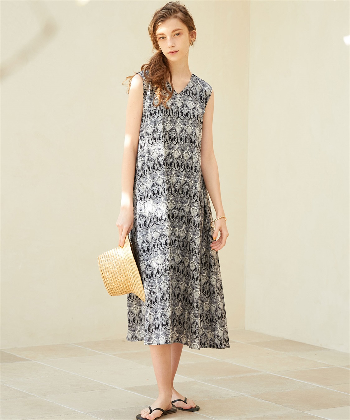 リバティVネックプリントワンピース LE SOUK HOLIDAY｜クロスプラス