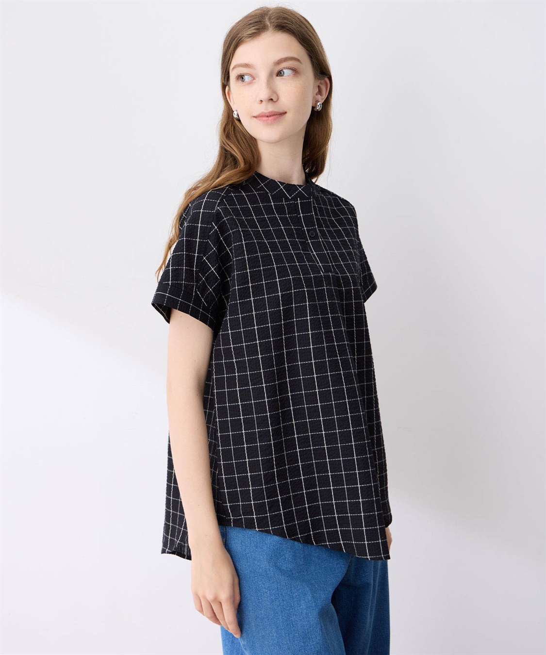 スキッパーサッカーブラウス LE SOUK HOLIDAY｜クロスプラス公式通販サイト