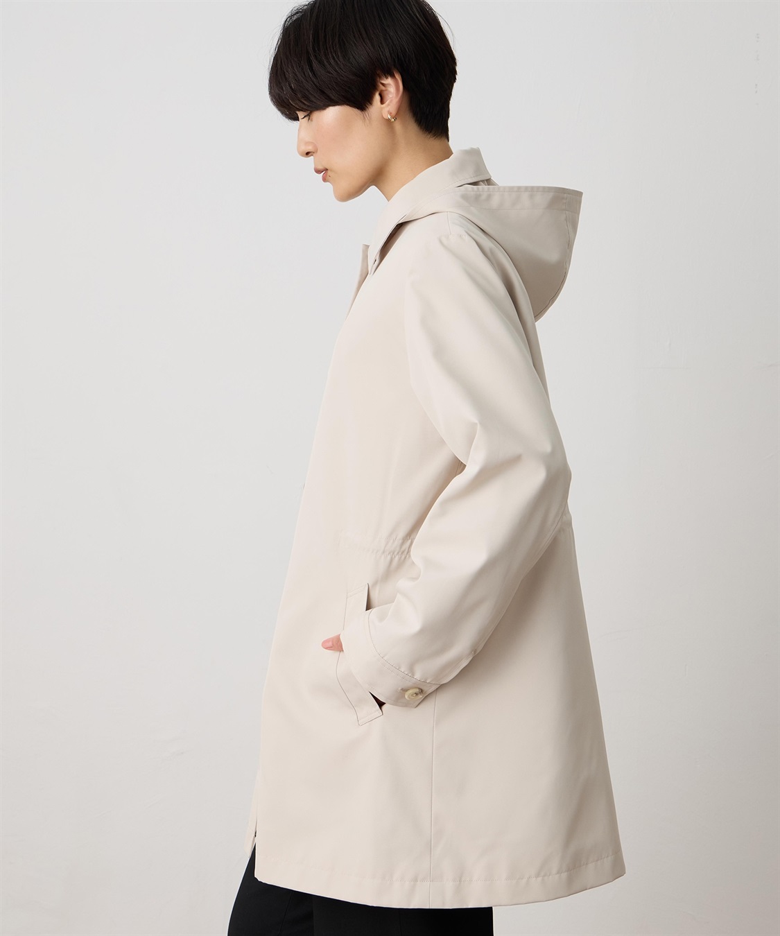 ライナー付きステンカラーコート【はっ水・ハンドウォッシャブル・花粉