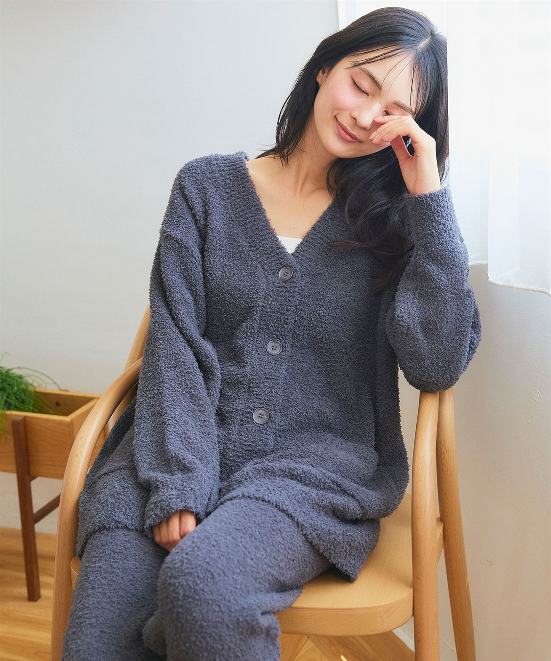 LAFUKU/ラフク】もちふわマシュマロニットVネックカーディガン/ルーム