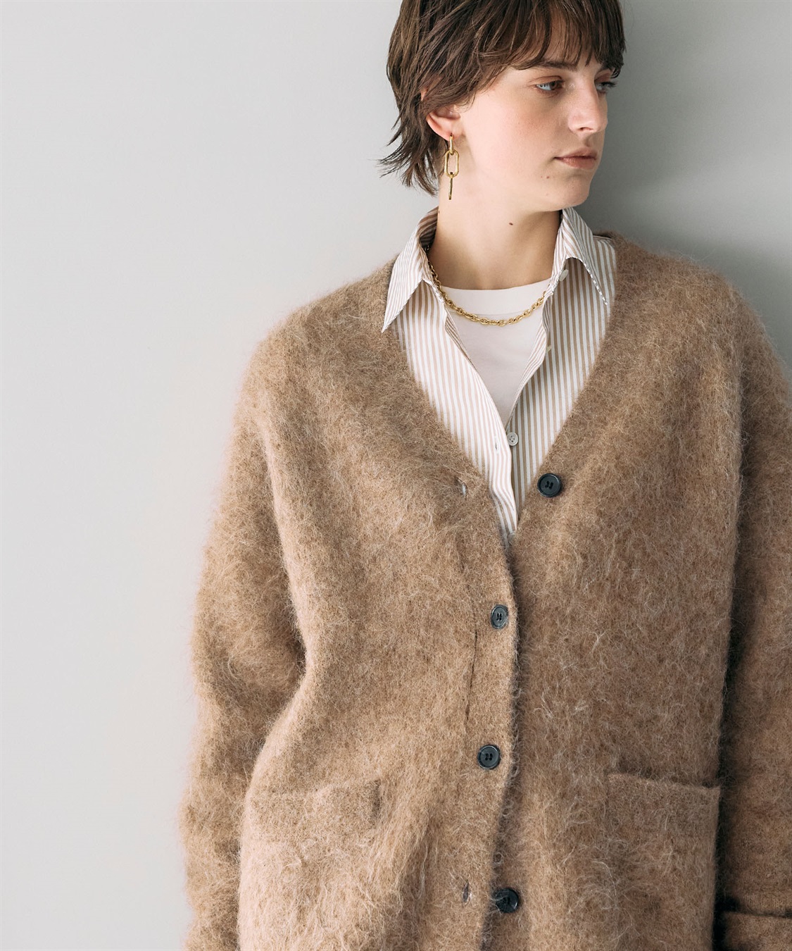 アルパカシャギーニットカーディガン N.O.R.C｜クロスプラス公式通販サイト