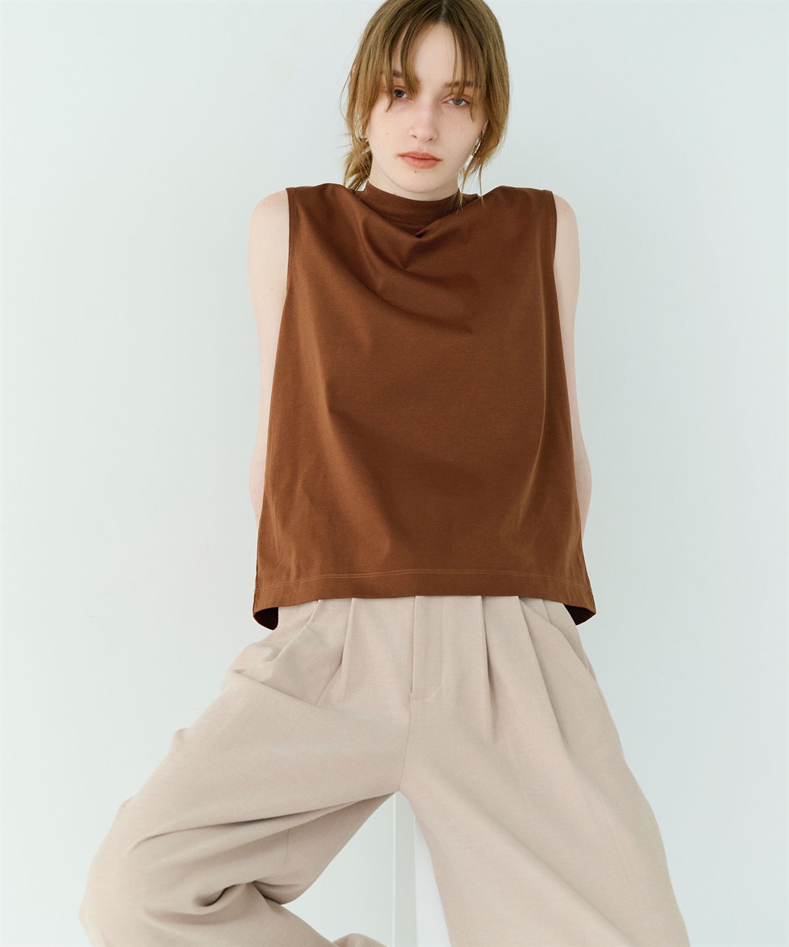 ハイネックノースリーブT【クールスムース】 N.O.R.C｜クロスプラス