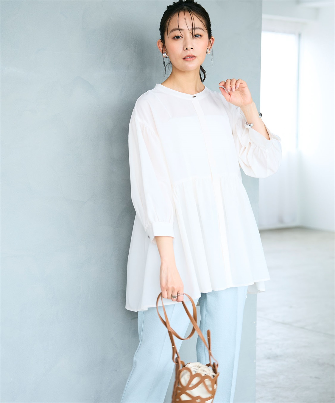 吸水速乾》エブ楽 サッカーストライブペプラムブラウス CROSS FUNCTION