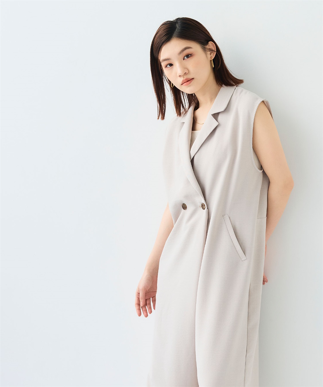 シワになりにくい》サマナチュラ リネンライクテーラードジャンプ