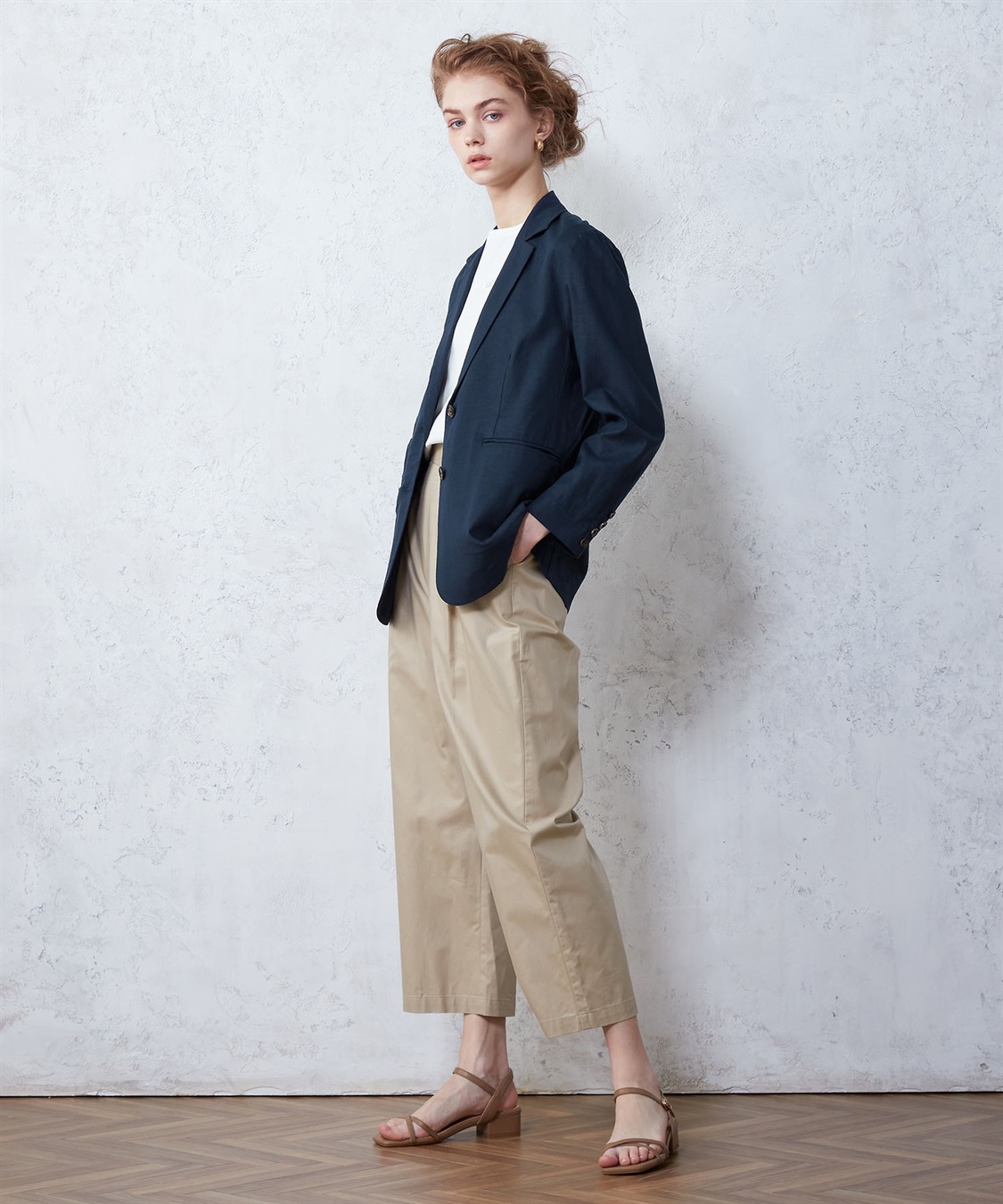 リネンブレンドストレッチジャケット LE SOUK HOLIDAY｜クロスプラス